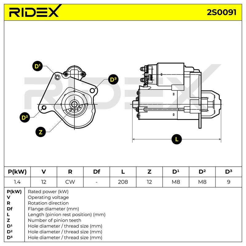 стартер RIDEX