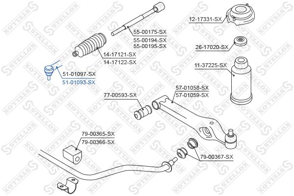 STELLOX 51-01093-SX Tie Rod End