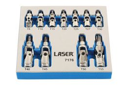 Laser Tools Tamperproof U/J Star Socket Bit Set 1/4
