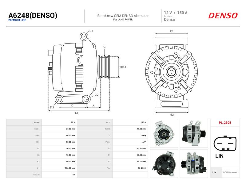 This part match OEM code: AH22-10300-AE