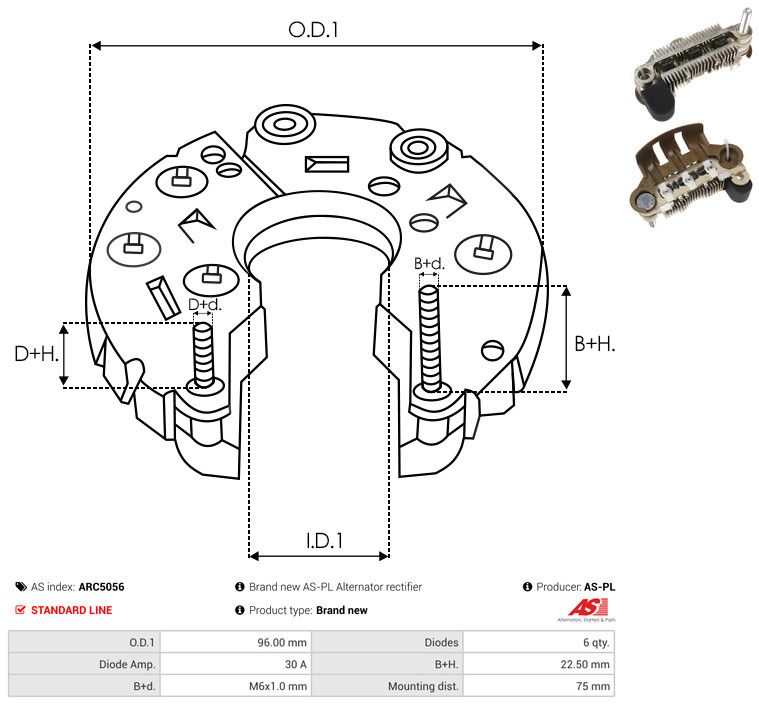 AS-PL ARC5056 Rectifier, alternator