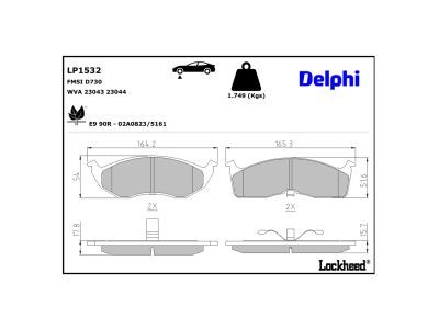 DELPHI LP1532 - Brake Pad Set, disc brake