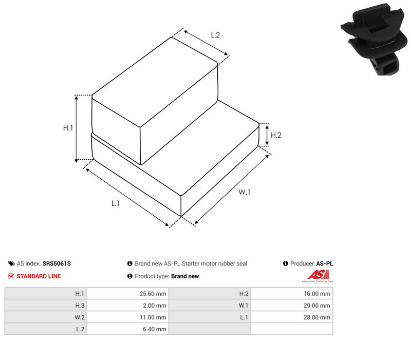 AS-PL SRS5061S Repair Kit, starter