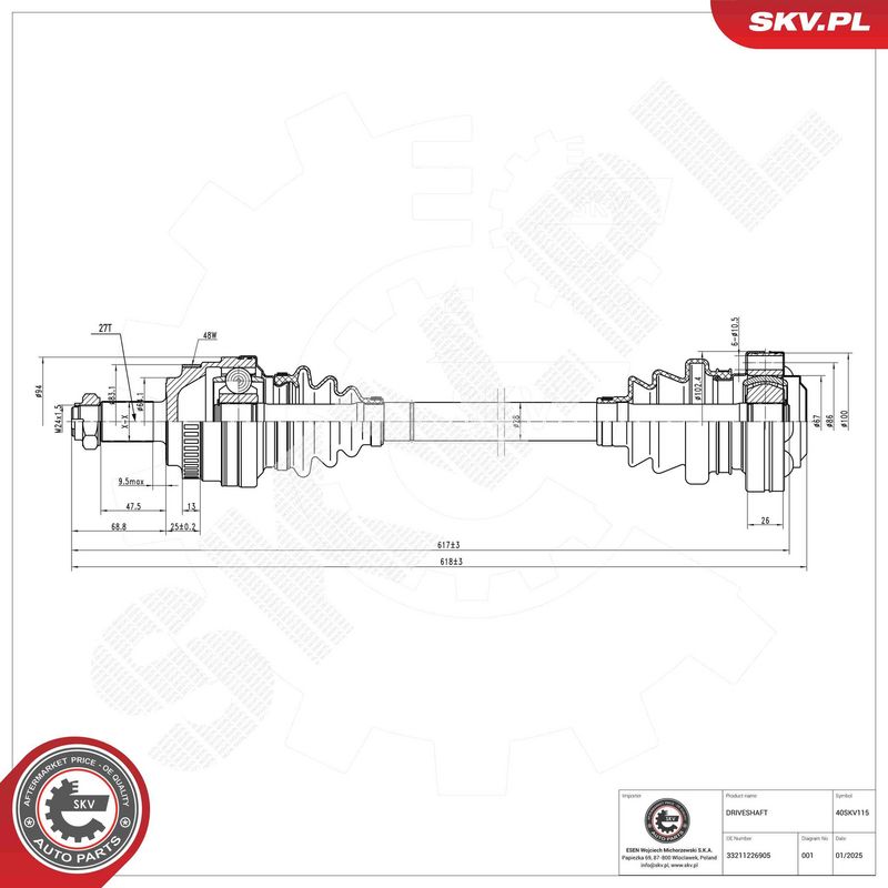 ESEN SKV 40SKV115 - Drive Shaft