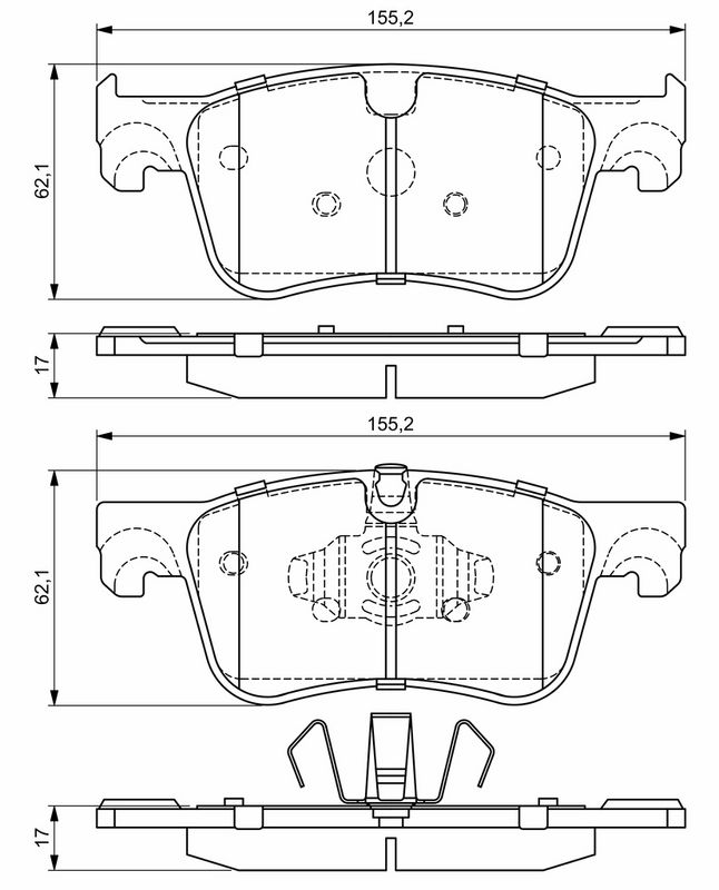 Piduriklotsi komplekt, ketaspidur, BOSCH 0 986 494 695