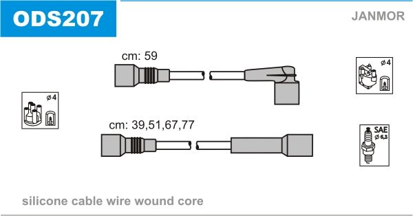 Комплект проводів високої напруги, Janmor ODS207