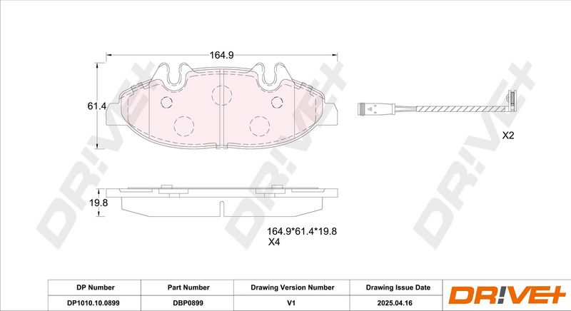 Set placute frana,frana disc DP1010.10.0899 Dr!ve+