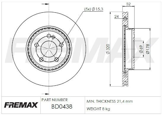 FREMAX BD-0438 Brake Disc