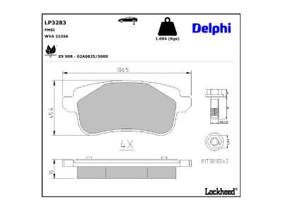 DELPHI LP3283 Brake Pad Set, disc brake