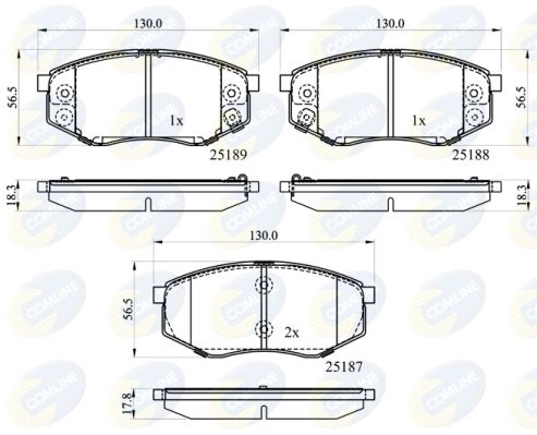 Комплект гальмівних накладок, дискове гальмо, Comline CBP32194