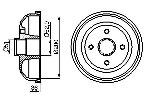 Гальмівний барабан, Bosch 0986477134