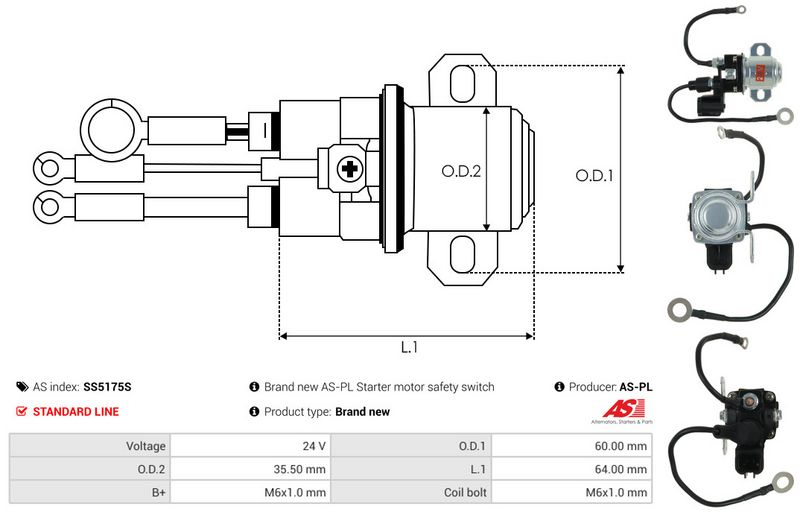 AS-PL SS5175S Solenoid Switch, starter