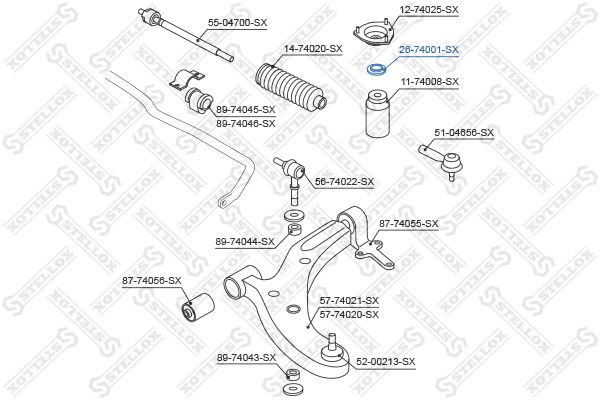 STELLOX 26-74001-SX Rolling Bearing, suspension strut support mount