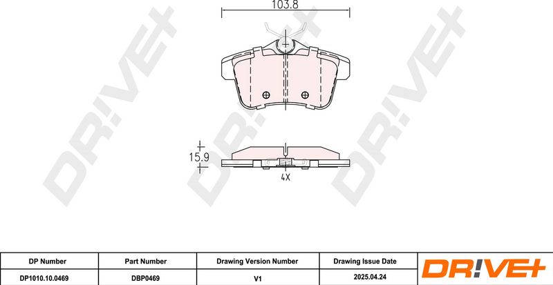Set placute frana,frana disc DP1010.10.0469 Dr!ve+