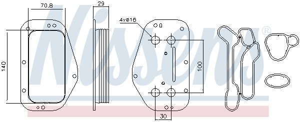 NISSENS 90741 Oil Cooler, engine oil