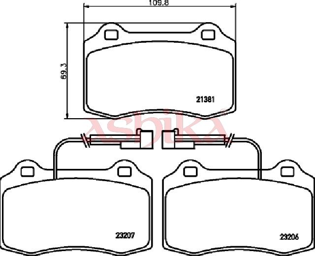 ASHIKA 50-00-0201 Brake Pad Set, disc brake