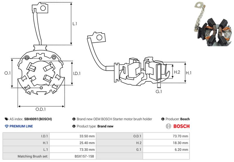 AS-PL SBH0091(BOSCH) Holder, carbon brushes