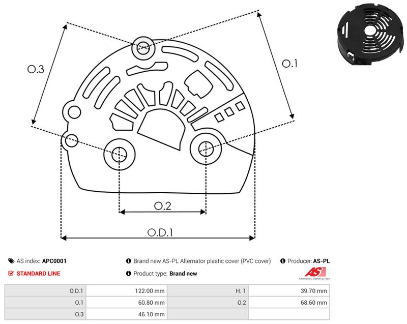 Kaitsekate, generaator, AS-PL APC0001