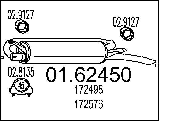 MTS hátsó hangtompító 01.62450