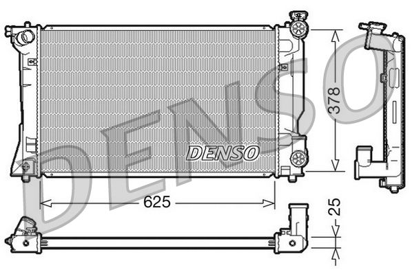 Радіатор, система охолодження двигуна, Denso DRM50035