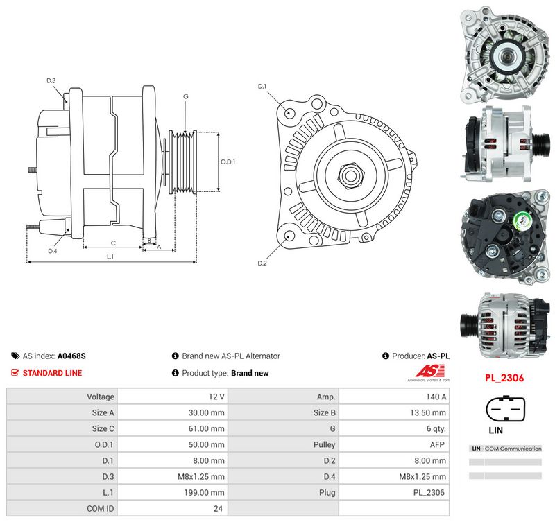 Generaator, AS-PL A0468S