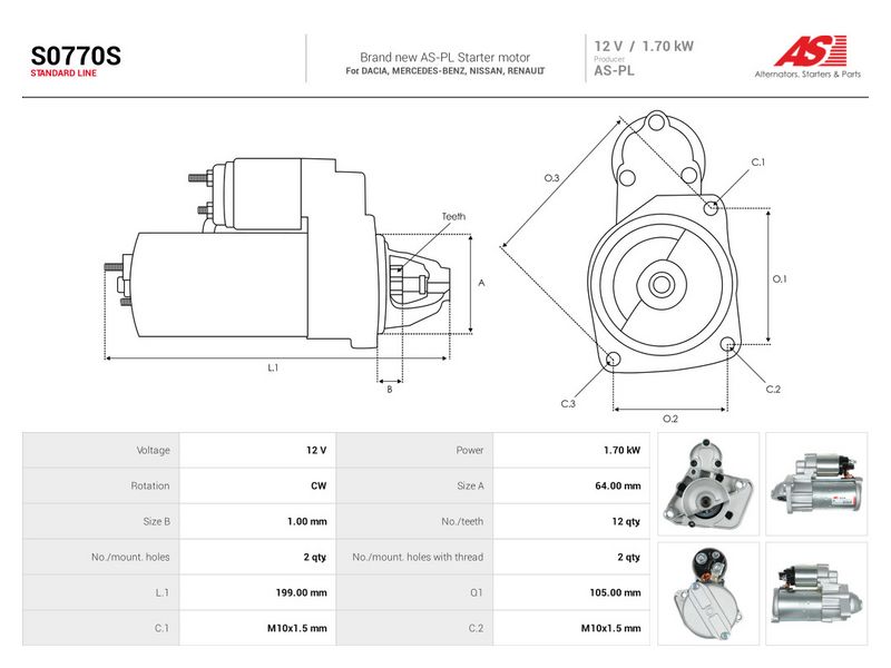 Starter, AS-PL S0770S