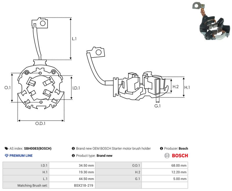 AS-PL SBH0083(BOSCH) Holder, carbon brushes