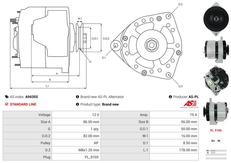 AS-PL A9435S Alternator