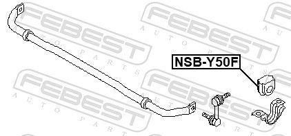 FEBEST NSB-Y50F Mounting, stabiliser bar