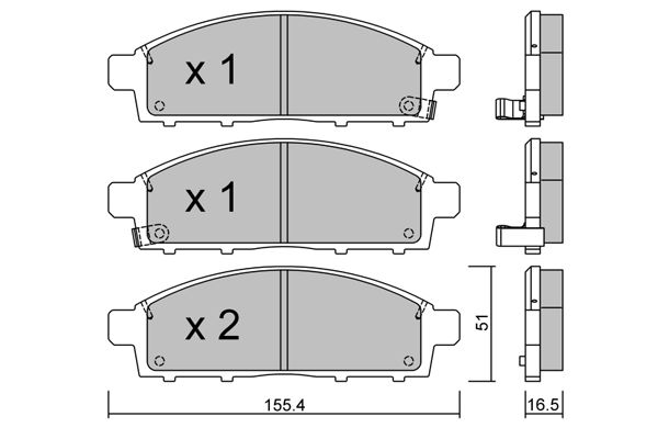 AISIN fékbetétkészlet, tárcsafék BPMI-1005