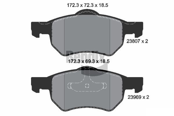 BENDIX Braking fékbetétkészlet, tárcsafék BPD2048