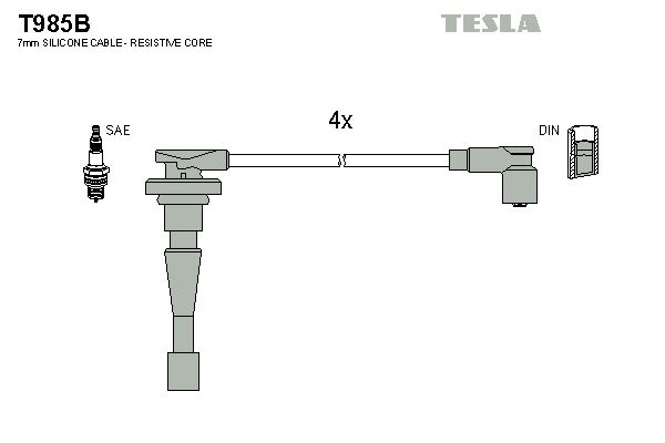 Комплект проводів високої напруги, Honda C-RV 1.6/2.0 95-, Tesla T985B