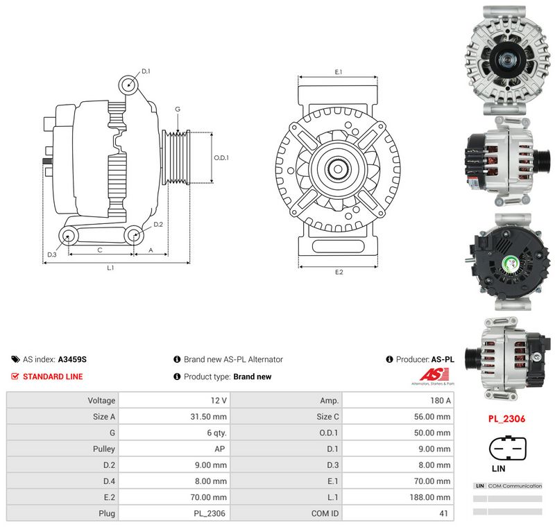Generaator, AS-PL A3459S