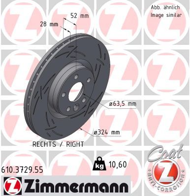 Гальмівний диск, Zimmermann 610.3729.55