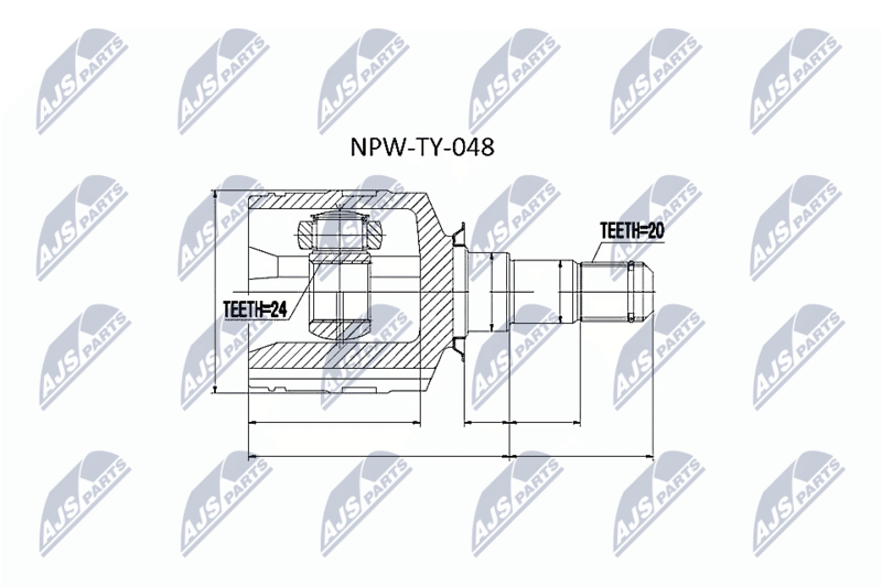 NTY csuklókészlet, hajtótengely NPW-TY-048