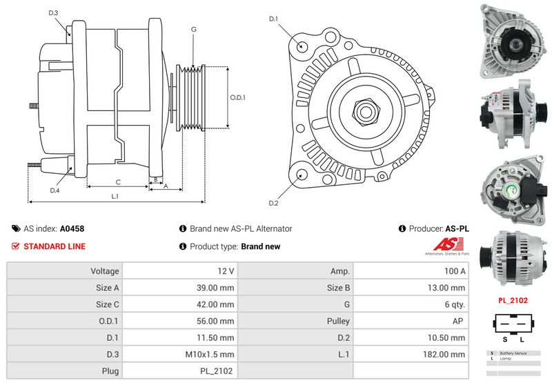 AS-PL A0458 Alternator