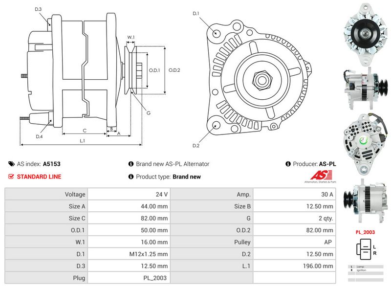 AS-PL A5153 Alternator