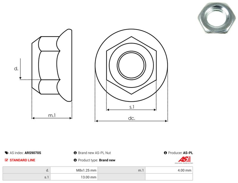 AS-PL ARS9070S Repair Set, alternator