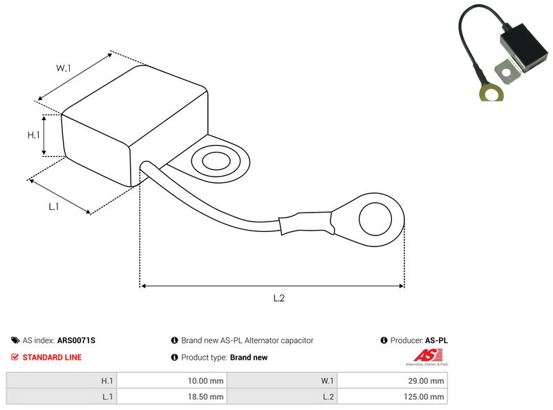 AS-PL ARS0071S Repair Set, alternator