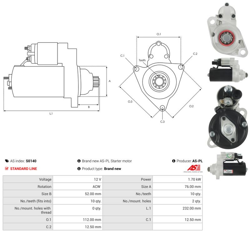 Starter, AS-PL S0140