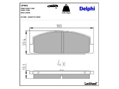 set placute frana,frana disc LP401 DELPHI