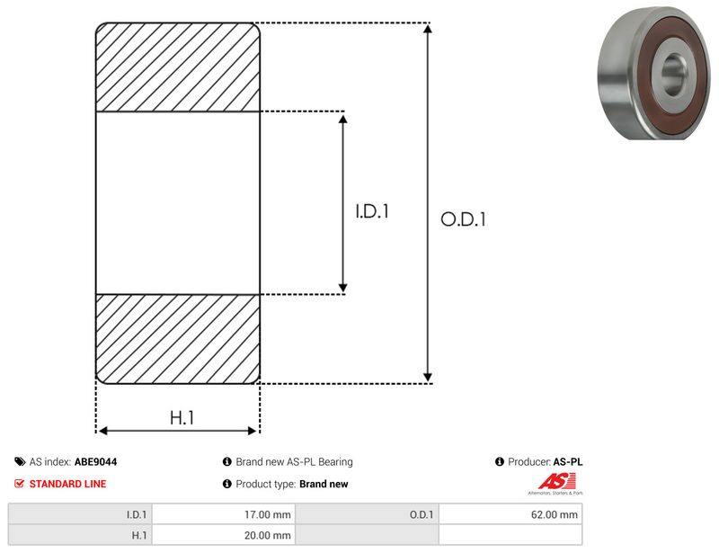 AS-PL ABE9044 Bearing