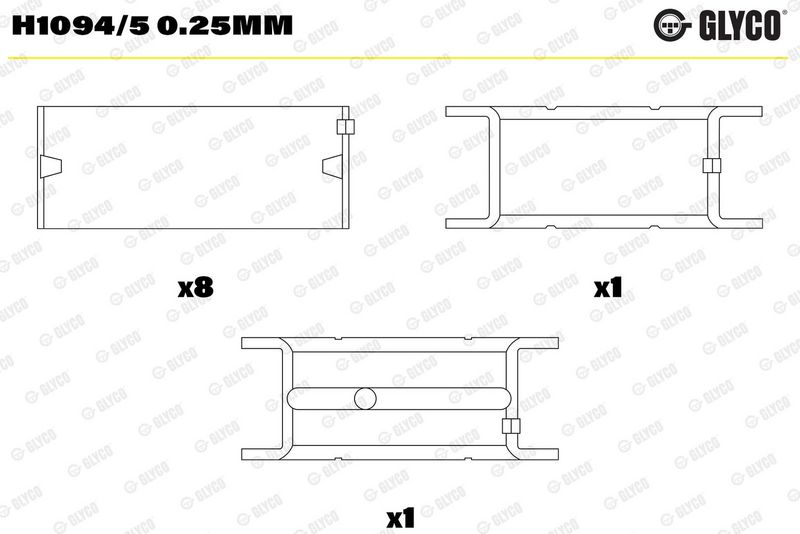 Cuzinet arbore cotit GLYCO H1094/5 0.25mm
