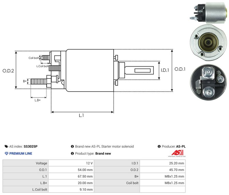 Magnetlülitus, starter, AS-PL SS3025P
