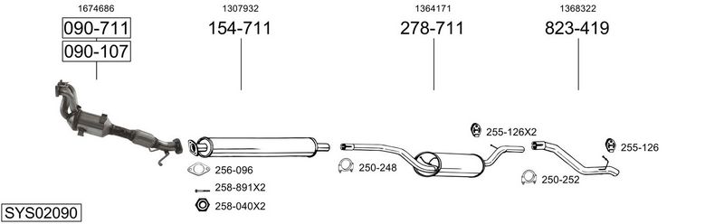 SISTEM DE ESAPAMENT BOSAL SYS02090