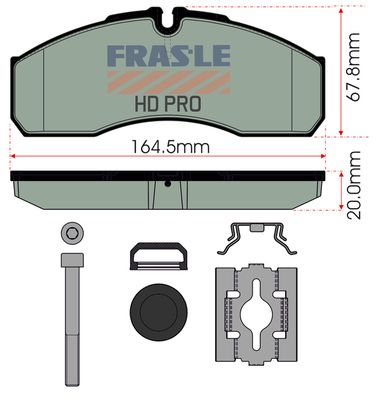 Sada brzdových destiček, kotoučová brzda PD/208-K026-HD