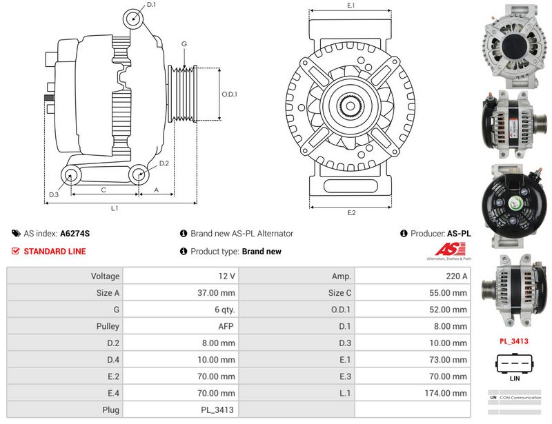AS-PL A6274S Alternator