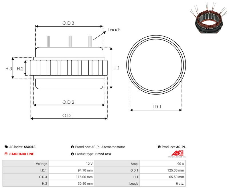 Staator, generaator, AS-PL AS0018