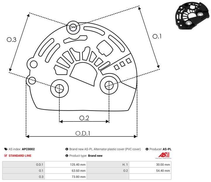 AS-PL APC0002 Protective Cap, alternator