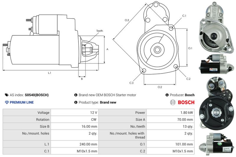 AS-PL S0540(BOSCH) Starter